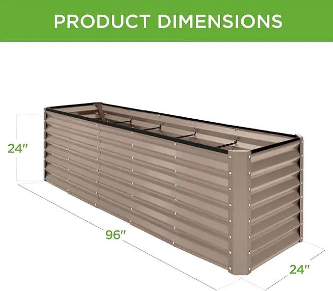 Best Choice Products 8x2x2ft Outdoor Metal Raised Garden Bed, Rectangular Deep Root Planter Box for Vegetables, Flowers, Herbs, and Succulents w/ 239 Gallon Capacity - Taupe by GreenHaven Gardens