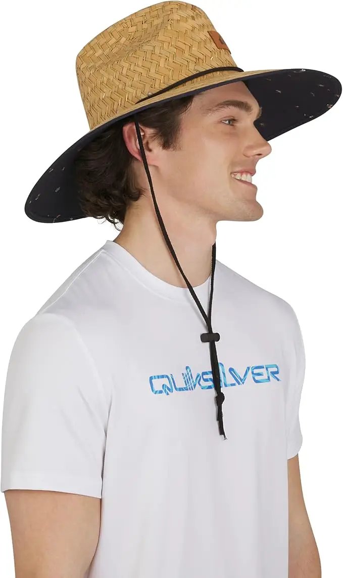 Quiksilver Men's Wide Brim Outdoor Lifeguard Straw Sun Hat by GreenHaven Gardens