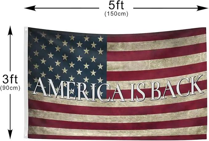 Amarica is Back Flag 3x5 Ft Double Sided Faith Over Fear Banner, Christian American Flags for Outside Christian Banners with Brass Grommets Outdoor House Decorations Flag by GreenHaven Gardens
