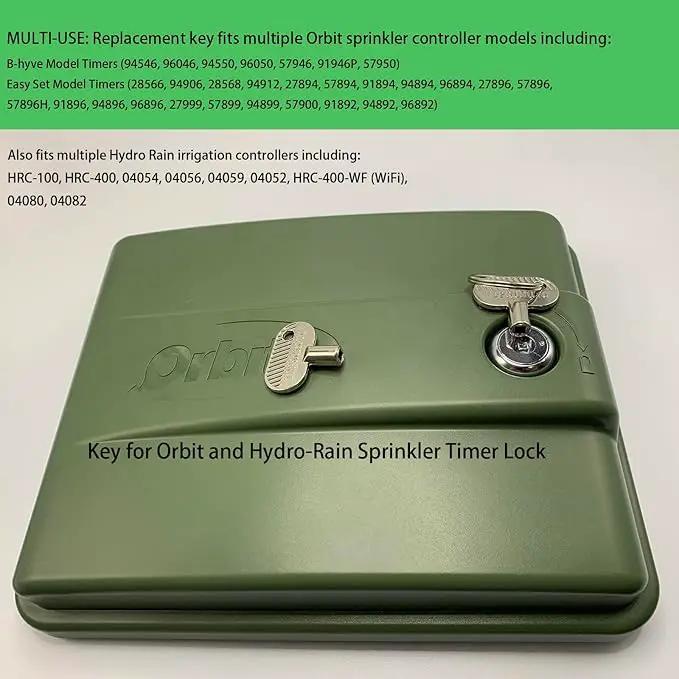 Sprinkler Controller Door Key Sprinkler Timer Lock Key for Orbit and Hydro-Rain, Metal (2pcs) by GreenHaven Gardens