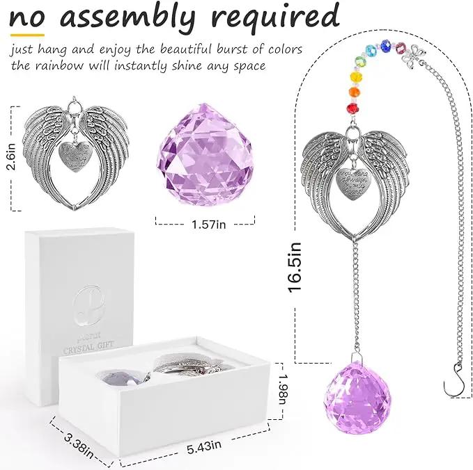 Memorial Gifts for Loss of Loved One Unique Sympathy Gifts Rainbow Sun Catcher Indoor Window Hanging Crystal Prism Grief Bereavement Gifts Ideas for Who Loss of Mom Dad (Violet) by GreenHaven Gardens