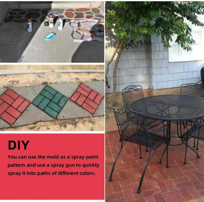 Anothera 15.7"x15.7"x1.57" Concrete Molds Reusable Walk Maker Pathmate Stone Molding Stepping Stone Path Maker Paver Yard Patio Lawn Garden DIY Walkway Pavement Brick Moulds (8-Grid) by GreenHaven Gardens