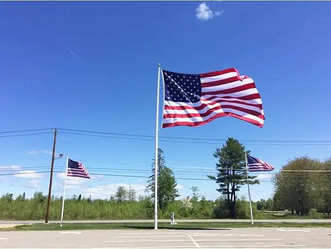 Homissor American Flag 5x8 Heavy Duty Outdoor US Flags for Outside Embroidered Stars USA Sewn Stripes Thick Nylon 2 Brass Grommets by GreenHaven Gardens