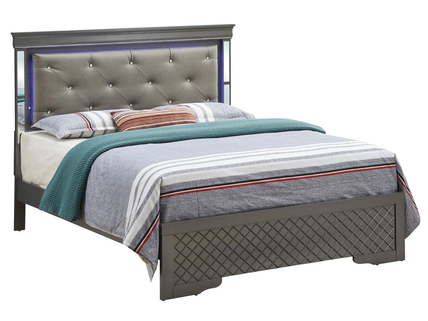Bed With LED Light Accents Headboard by HouseOfZazla