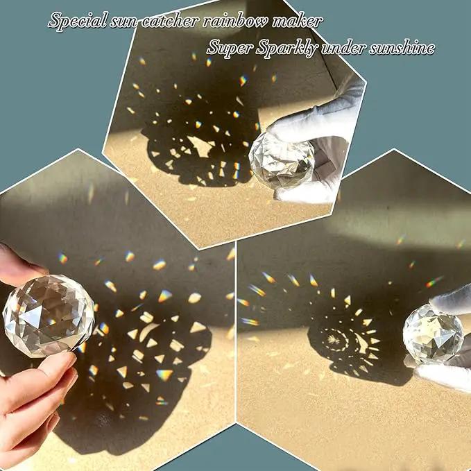 Gazing Ball Spiral Tail, Wind Spinners Stabilizer with Swivel Hook & Clear Crystal Ball, Hanging Suncatcher Decoration, Rainbow Maker Indoor Outdoor Ornaments Creative Decorative Gifts 13" by GreenHaven Gardens