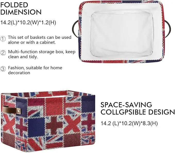 Flag Rectangular Storage Basket Organizer Bin Shelf Baskets For Clothes For Home Office Dorm by GreenHaven Gardens