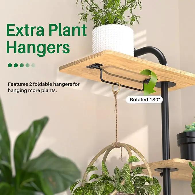 YUOROS Window Plant Shelves, 3-Tier Rotating Plant Shelf Stand, Indoor Metal Wall Plant Holder by GreenHaven Gardens