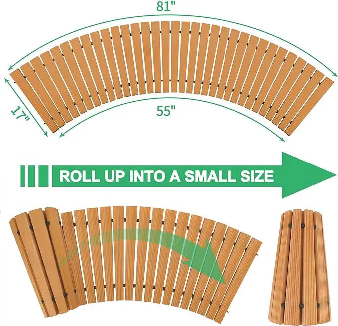 RELIANCER 6' Wooden Garden Pathway,Outdoor Roll Out Cedar Curved Walkway,Patio Path Decorative Garden Boardwalk Walkways,Weather-Resistant Roll Up Beach Wood Road Floor,Wedding Party Pathways by GreenHaven Gardens