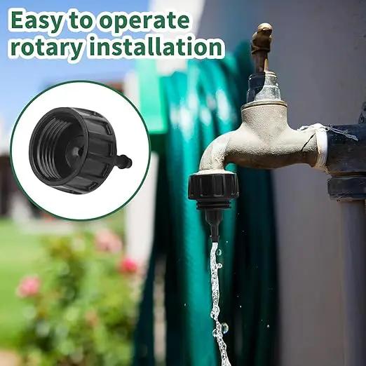 6 PCS 1/4 Inch Drip Irrigation Hose Connector, Drip Irrigation Tubing Fittings Convert 3/4" Garden Hose to 1/4" Drip Tubing, Faucet to Garden Hose Adapter Drip System Parts for Irrigation Kits(Black) by GreenHaven Gardens