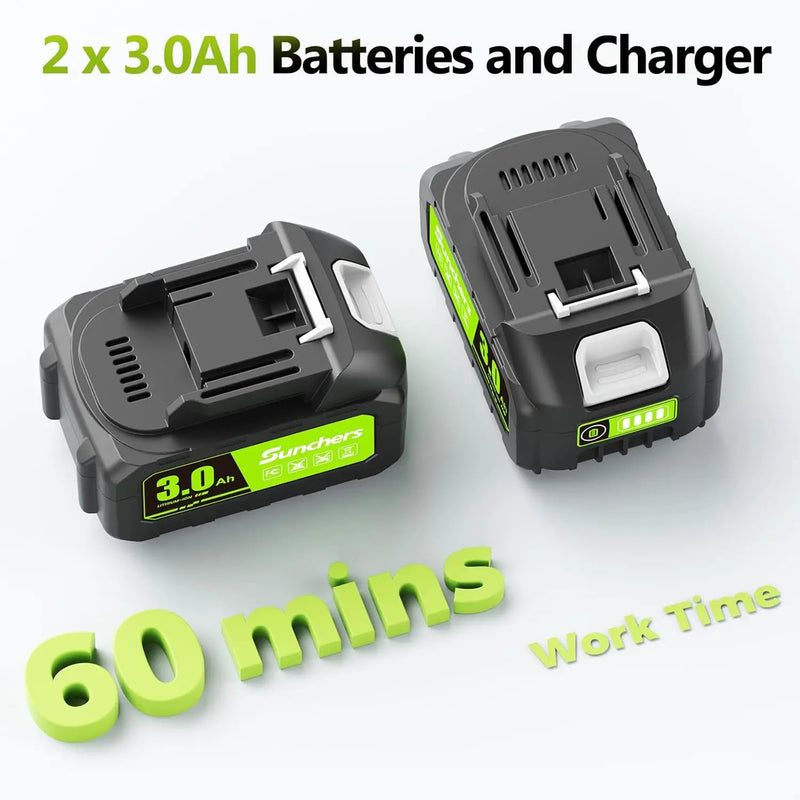 Electric Leaf Blower Cordless with 2 3.0Ah Battery and Charger, 2 Speed Mode 650CFM 280MPH Patio Tools with 2 Tubes, 20V Battery Powered Leaf Cleaner Handheld Blowers for Lawn Care, Dust, Leaves, Yard by GreenHaven Gardens