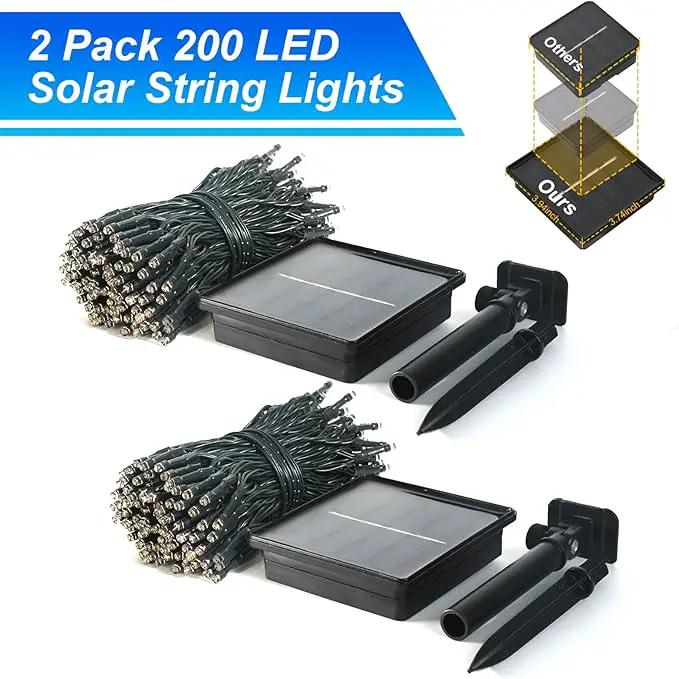 JMEXSUSS 2 Pack Blue Solar Christmas Lights, Total 400 LED 151FT Solar String Lights Outdoor Waterproof, 8 Modes Blue Christmas String Light for Outside Garden Party Patio Tree Decorations by GreenHaven Gardens