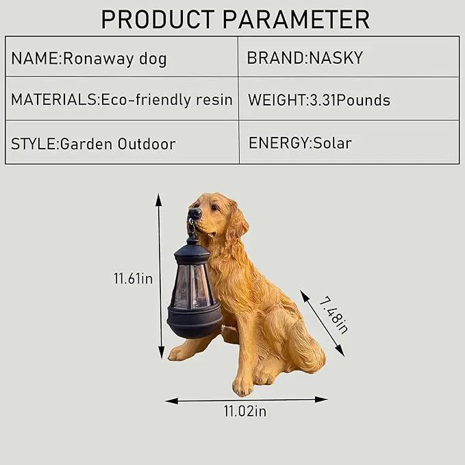 NASKY The Resin Handicraft Solar - Powered Hanging Lamp in The Shape of A Simulated Puppy of The Courtyard is Suitable for Places Such As Courtyards, Gardens and Balconies (Golden Hair) by GreenHaven Gardens