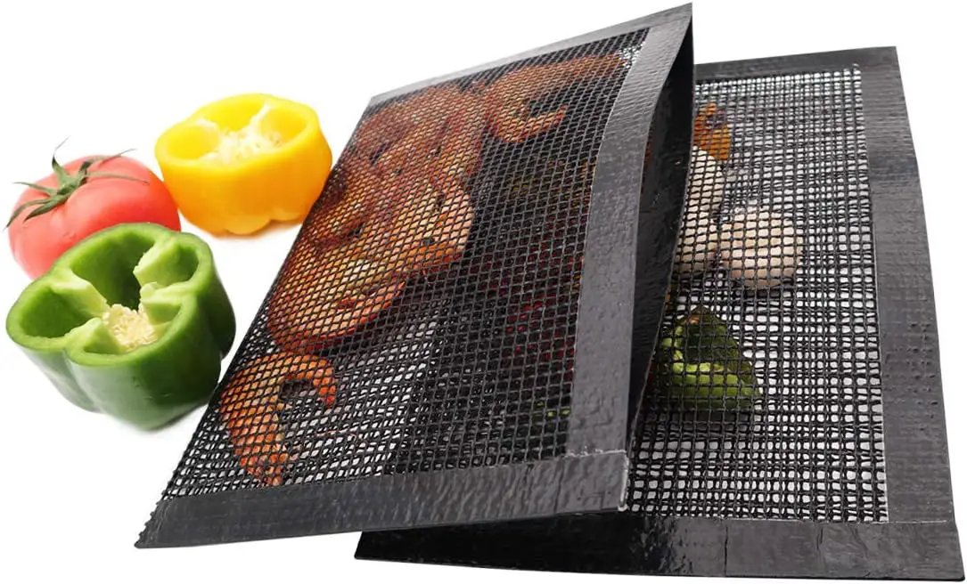 Bluedrop Non Stick Mesh Bag For Grill PTFE Toaster Oven Bags Barbecue Pockets Sheets Pack of 2 by GreenHaven Gardens