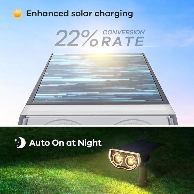 Consciot Solar Spotlights Outdoor, IP67 Waterproof 2-in-1 Solar Spot Lights, Durable Christmas Decorations Lights for Garden Yard Pathway Driveway Porch Walkway, Auto On/Off, 2 Pack(Warm White) by GreenHaven Gardens