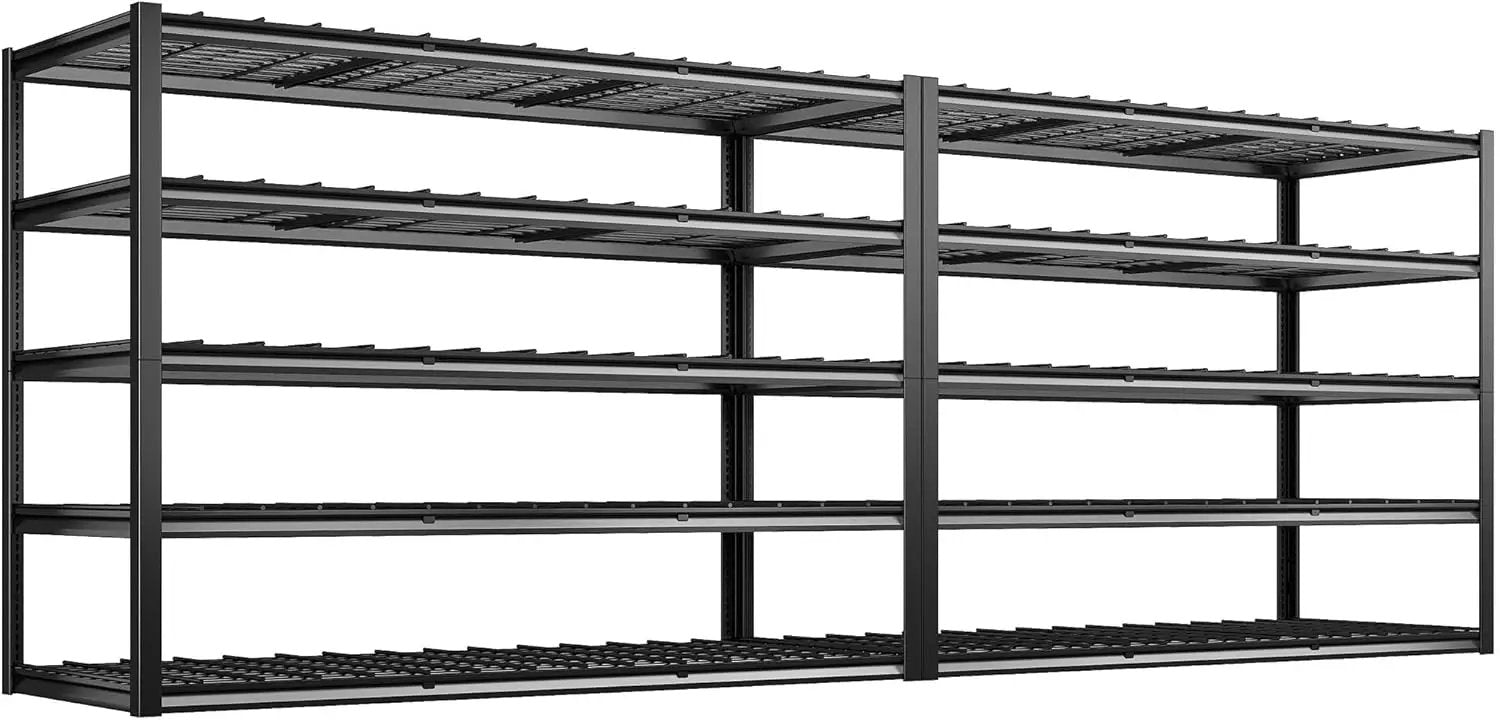 REIBII 60" W Garage Shelving Heavy Duty Metal Shelving 3000LBS Storage Shelves Adjustable Metal Shelves for Storage Industrial Garage Shelves for Warehouse Basement 60" W x 24" D x 72" H 2 Pack by GreenHaven Gardens