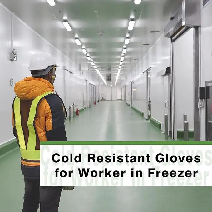 COOLJOB Thick Fleece Lined Winter Thermal Warm Freezer Work Gloves, 100% Recycled Polyester Base with Non-Slip Grip, Windproof for Cold Weather, 1 Pair, Large, Green by GreenHaven Gardens