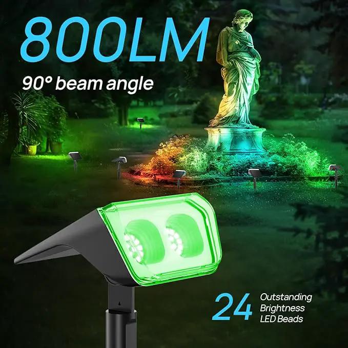 Consciot Solar Spot Lights Outdoor, 30 LEDs Waterproof Color Changing Solar Lights, 2 in 1 Adjustable Wall Lights, 10 Colors, D2D Modes Solar Landscape Spotlights for Garden Yard Walkway, 2 Pack by GreenHaven Gardens