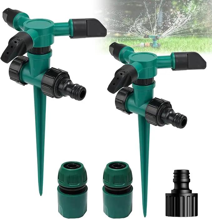 2 Pack Sprinklers for Yard, 360Rotating Lawn Sprinkler, Sprinklers for Yard Large Area, Lawn Sprinklers, Powerful and Even Watering for Lawns, Gardens and Kids by GreenHaven Gardens