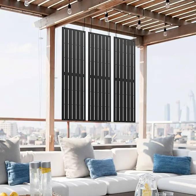 FENCY Metal Privacy Screen with Stand 72" H×44" W Outdoor Freestanding Privacy Panels, Outdoor Privacy Screen for Deck Patio Balcony(Black-Louvered) by GreenHaven Gardens