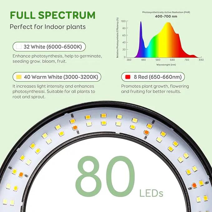 2 Head Grow Light for Indoor Plants,Full Spectrum LED Halo Plant Lights with Stand, Floor Standing Growing Lamp with Adjustable Height,Auto Timer,Dimmable Brightness for Tall Large Plant by GreenHaven Gardens