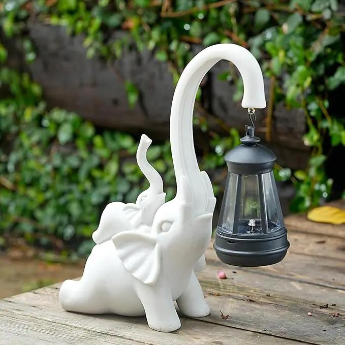 Solar Garden Statue 10 Inch Elephant Decor for Outside Yard Decoration Outdoor Unique Housewarming Gardening Birthday Gifts for Women Grandma by GreenHaven Gardens