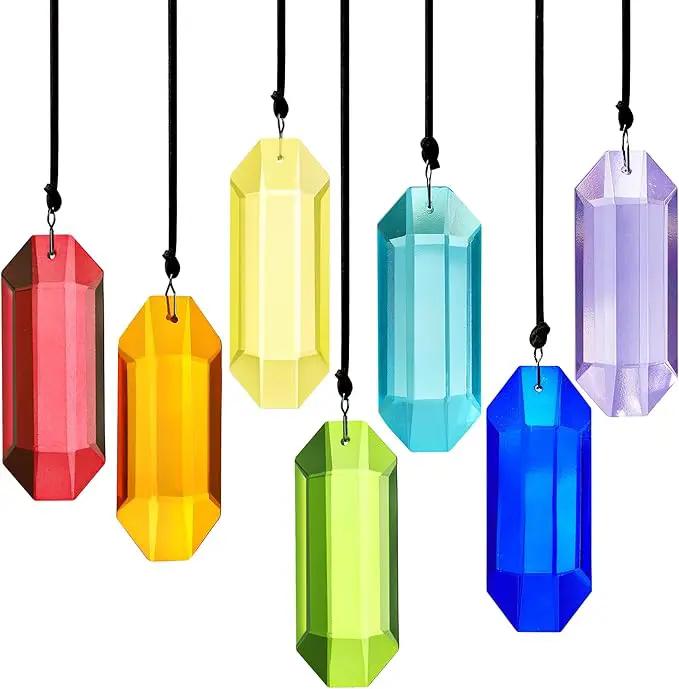 HDCRYSTALGIFTS 7pcs Crystal Suncatcher Prisms 3'' Window Hanging Ornament Rainbow Glass Prism Sun Catcher Decor for Home Garden by GreenHaven Gardens