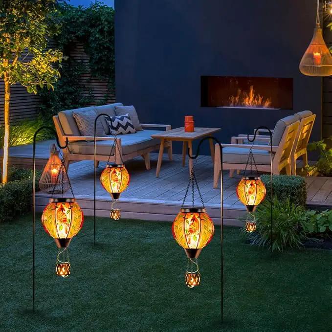 Starsoul Cardinal Hot Air Balloon Solar Flickering Flame with Candle Holder Outdoor Solar Lantern Hot Air Balloon Solar Light Waterproof Hanging Solar Balloon Lamp Garden Patio Yard Decor by GreenHaven Gardens