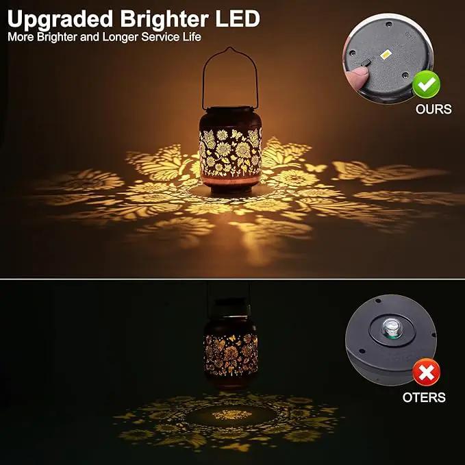 2-Pack Birthday Gifts for Women Mom Grandma Solar Lanterns Outdoor Waterproof Butterfly Garden Decor Hanging Metal Lights Outside for Yard,Patio,Backyard,Porch by GreenHaven Gardens