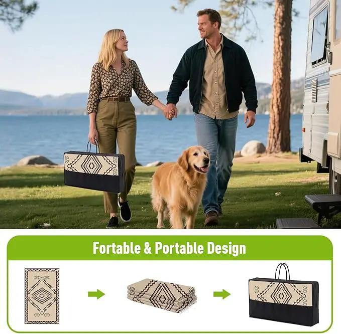WILDROOTS 5x8 Feet Del Diamond Plastic Outdoor Rug, Stain Resistant Waterproof Reversible Outdoor Patio Rug, Fade Resistant Camping Rug by GreenHaven Gardens