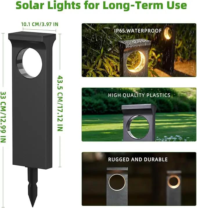 Solar Pathway Lights Outdoor, 2 Pack Upgraded Moon Shaped Landscape Lights - Brighter & Waterproof Solar Powered Decor for Yard, Garden, Path, Walkway, and Outdoor Decoration by GreenHaven Gardens