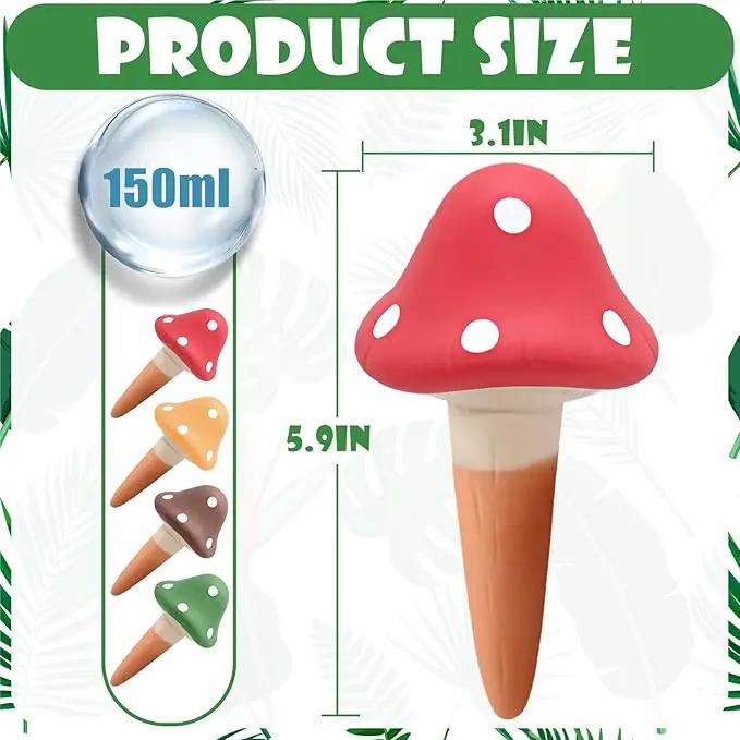 4PCS Terracotta Self Watering Spikes, Mushroom Shaped Self Watering Globes, Slow Release Self Watering Planter Insert, Plant Watering Globes for Indoor and Outdoor Plants by GreenHaven Gardens