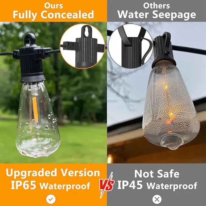 ZOTOYI Outdoor String Lights 200 FT, Waterproof IP65 Patio String Lights for Outside with 104 Shatterproof ST38 Bulbs(4 Spare), LED Hanging Lights for Bistro, Backyard, Garden 2700K(2-Pack 100FT) by GreenHaven Gardens
