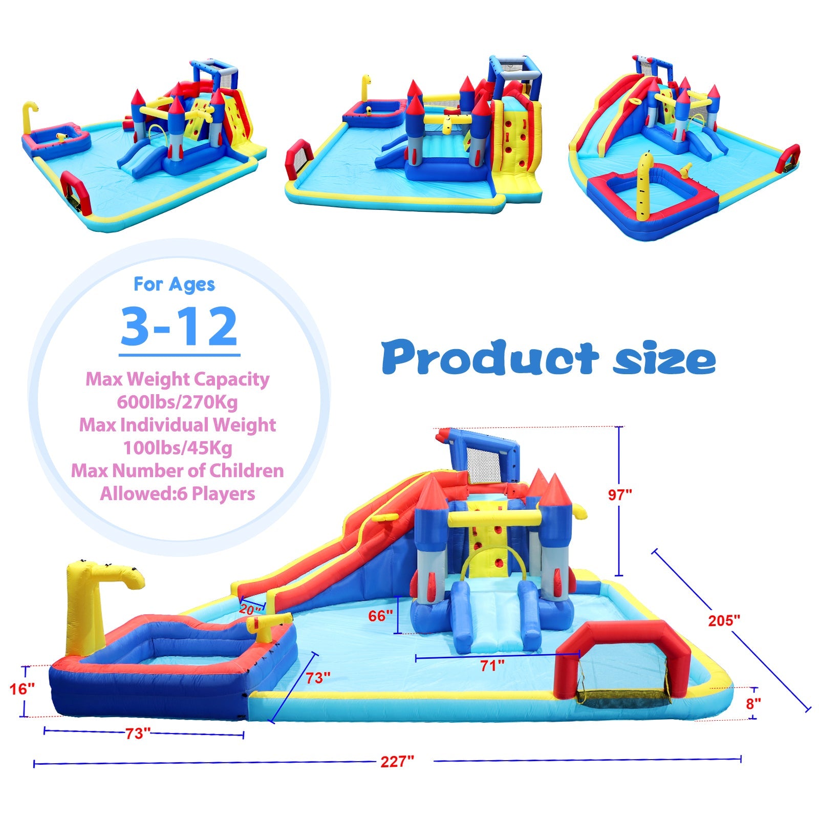 10 in1 Inflatable Slide Water Park and Bouncing House by HouseOfZazla