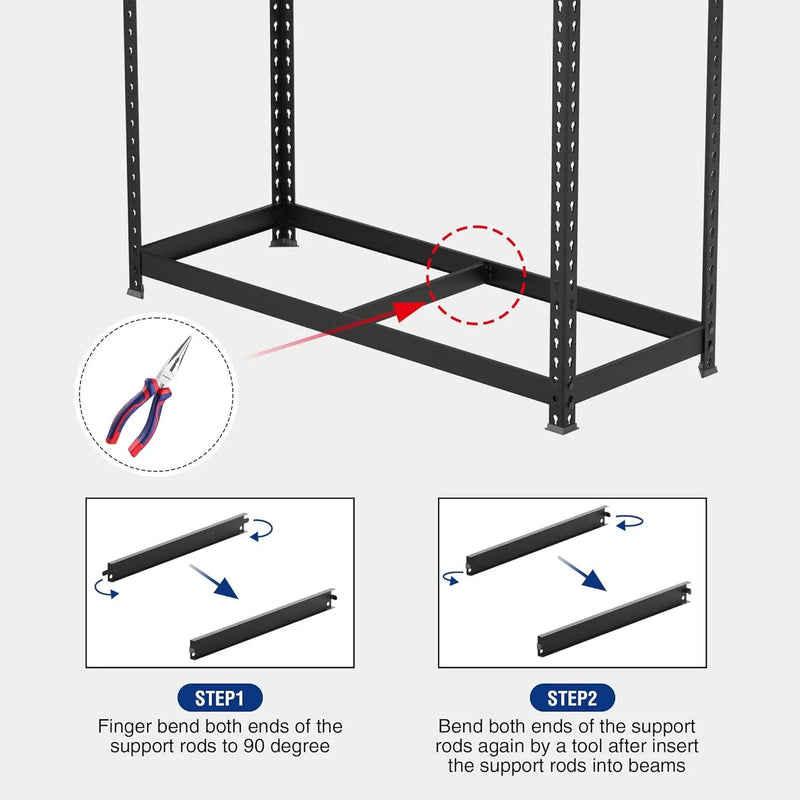 WORKPRO 5-Tier Steel Shelving Unit-Black, 27-2/5”W x 11-7/10”D x 60”H, Adjustable Storage Rack, Heavy Duty Shelf with MDF Board, 1650 lbs Load Capacity (Total) for Garage, Basement, Kitchen by GreenHaven Gardens