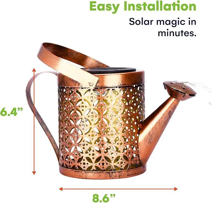 SteadyDoggie Solar Outdoor Garden Lights - Waterproof Metal Shower Lights with Flameless LED Lanterns - Decorative Solar Yard Decorations for Pathways, Patio, and Garden, 6.4x8.6 Inch by GreenHaven Gardens