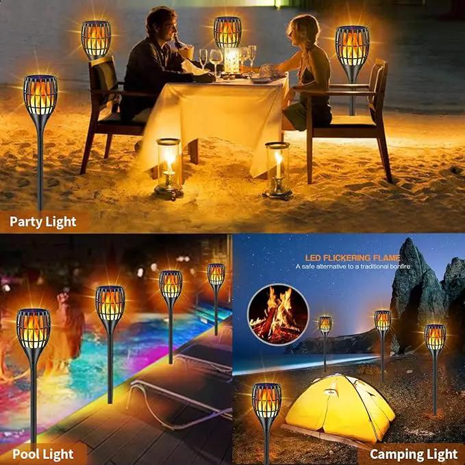 Solar Torch Flame Lights Waterproof Flickering Flames Solar Lights 43" Solar Garden Lights Outdoor Landscape Decoration Lighting Dusk to Dawn Auto On/Off for Yard Garden Pathway, 2 Pack by GreenHaven Gardens