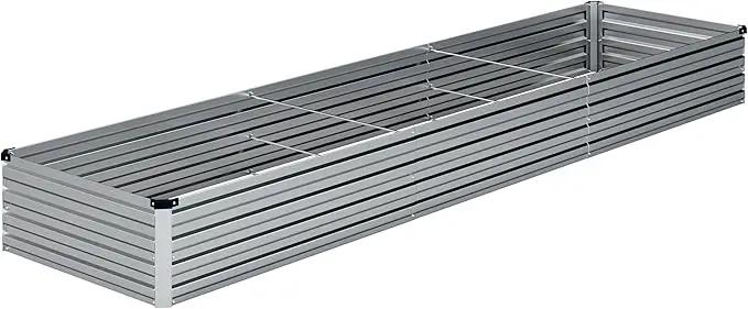12x2x1FT Galvanized Raised Garden Bed Kit,Vegetable Boxes-Rectangle Metal Flower Box,Large Planter Raised Beds Outdoor Garden for Planting,Fruit,Herb-Sliver by GreenHaven Gardens