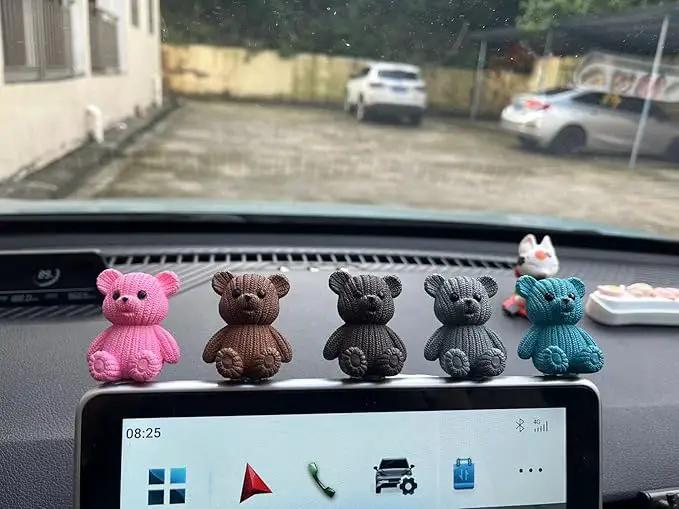 8Pcs Mini Resin Teddy Bear Figurines Cute Sweater Bears Desktop Ornaments Car Interior Decoration Garden FigurinesTiny Bear Statues Animals Sculpture Micro Landscape by GreenHaven Gardens