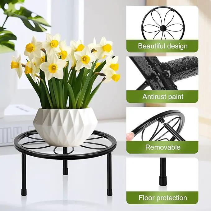 ESRICH Plant Stands, Metal Plant Stands Indoor, Plant Stand,Heavy Duty Plant Stands for Multiple Plant , Anti-Rust Iron Plant Pot Shelffor Planter, Potted Plant Holder for Garden Home ( 2 Pack 7.8in) by GreenHaven Gardens
