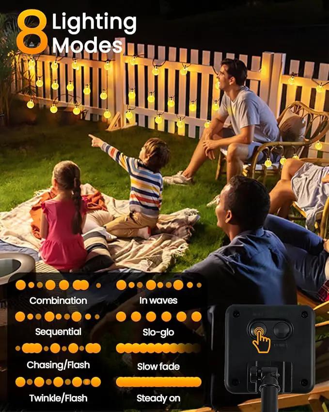 LORRYTE 2-Pack 64FT 100 LED Crystal Globe Solar String Lights Outdoor, Waterproof Solar Lights for Outside, 8 Lighting Modes Patio Decor for Garden Yard Porch Wedding Party(Warm White) by GreenHaven Gardens