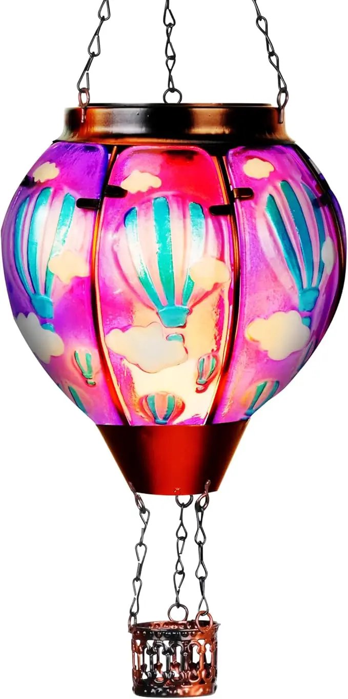 Solar Lantern Outdoor Waterproof, Hanging Lantern for Backyard Porch Patio Lawn Pathway Decor, Yard Decorations, Hot Air Balloon Garden Gifts by GreenHaven Gardens