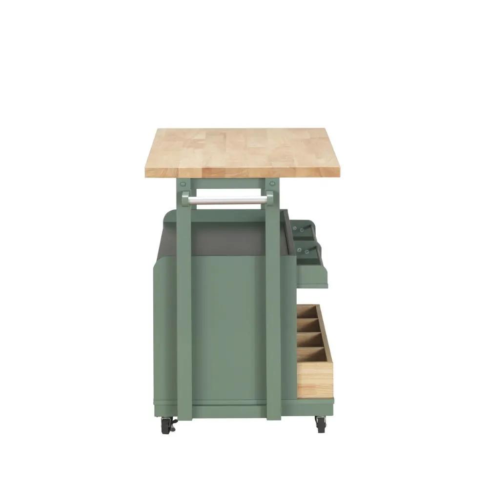 Harper - Kitchen Cart - Natural & Green by Unique Piece Furniture