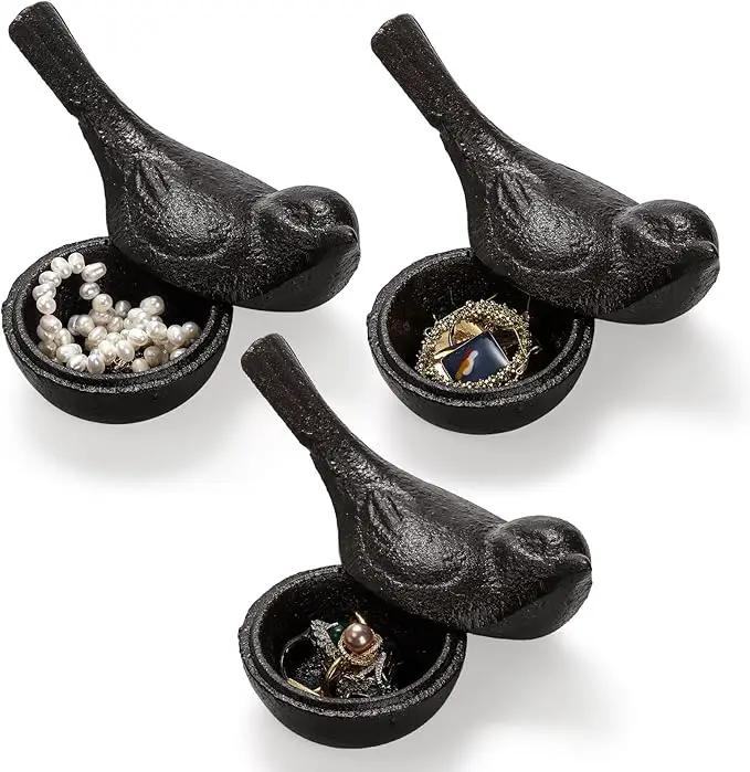 Cast Iron Key Hider, Bird Hide-a-Key Holder, Outdoor Small Garden Statues Ornament, Outside Spare Key Hider Figurine, Indoor Decoration Jewelry Trinkets Box for Ear Studs, Rings, Paper Clips by GreenHaven Gardens