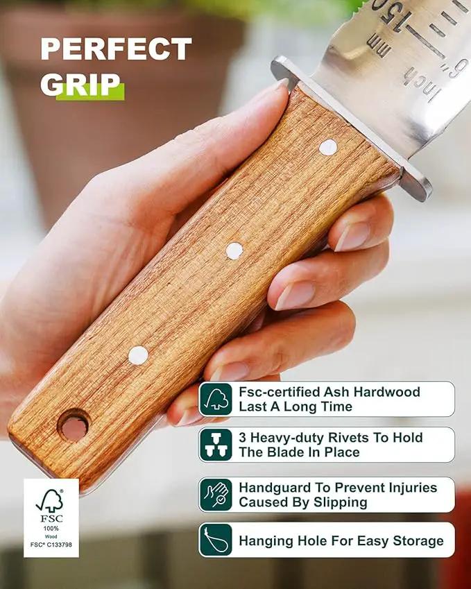 Hori Hori Trowel Knife Japanese Weeding Knife Garden Knife Tool with Sheath for Landscaping Digging, Dividing Plants, Planting Bulbs, Digging Out Weeds, Removing Rocks, Cutting Through Roots by GreenHaven Gardens