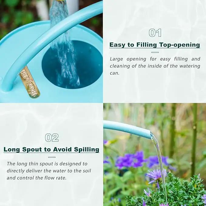 Berry&Bird House Plants Watering Can - Indoor & Outdoor 1/2 Gallon Stainless Steel Water Can with Long Spout Garden Decoration for Flower Bonsai Succulent Gardening Large Water Bottle (2L, Magnolia) by GreenHaven Gardens