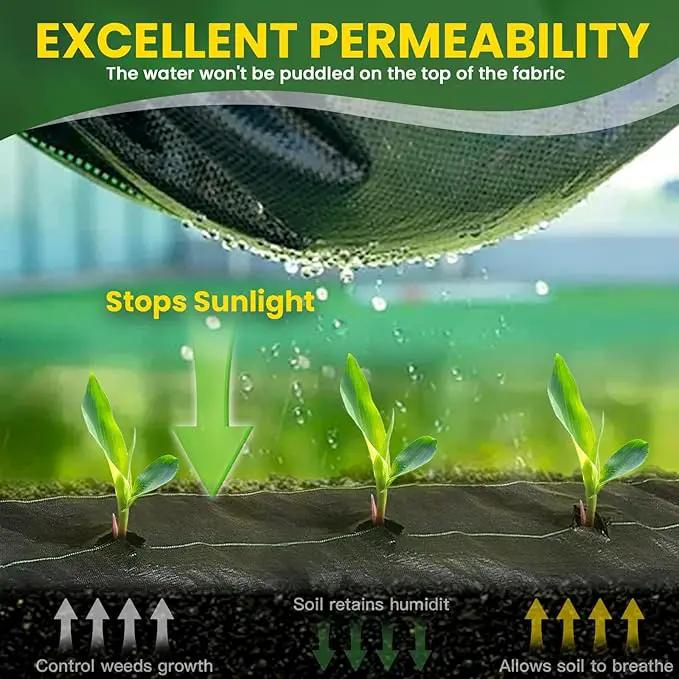 KAKO 6x200FT Weed Barrier Fabric, Heavy Duty Weed Barrier Landscape Fabric, Garden Weed Barrier Fabric, Garden Fabric Weed Barrier Weed Cloth for Landscaping Fabric, Garden Fabric, Driveway Fabric by GreenHaven Gardens