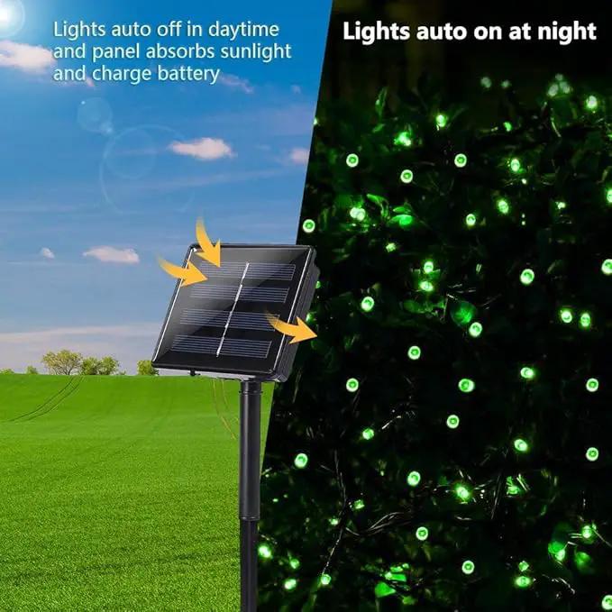 Toodour Solar Christmas Lights, 72ft 200 LED 8 Modes Green Christmas String Lights, Waterproof Solar Lights String for Garden, Patio, Fence, Holiday, Party, Balcony, Outdoor Christmas Decorations by GreenHaven Gardens