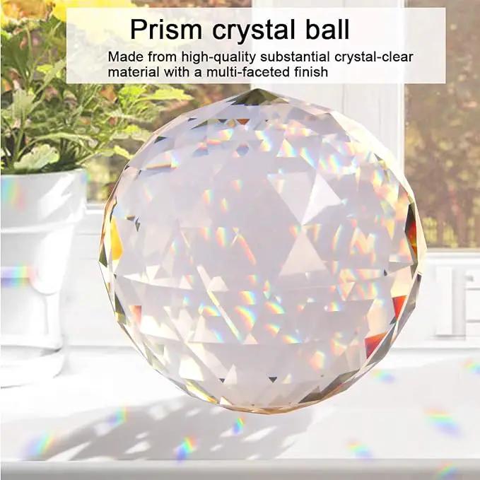 Clear Glass Crystal Ball Prisms Window Rainbow Maker Sphere Faceted Gazing Ball Prism Prism Suncatcher for Home Décor, Feng Shui, (120mm/4.72inch) by GreenHaven Gardens