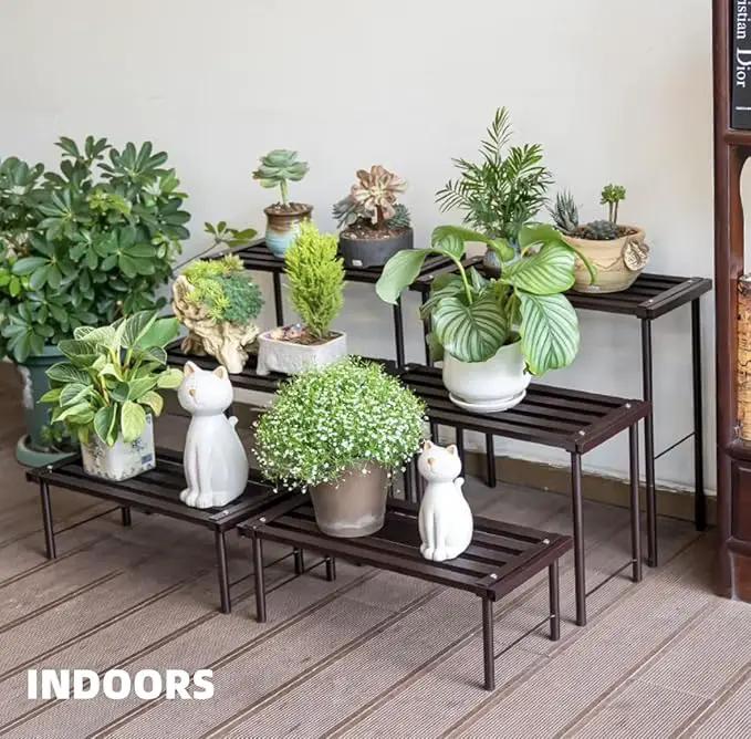 Metal Plant Stand, Rust-proof Aluminum Flower Pot Stand, Plants Display Stands Decoration Racks for Living Room Balconies and Gardens (60 Ebony) by GreenHaven Gardens
