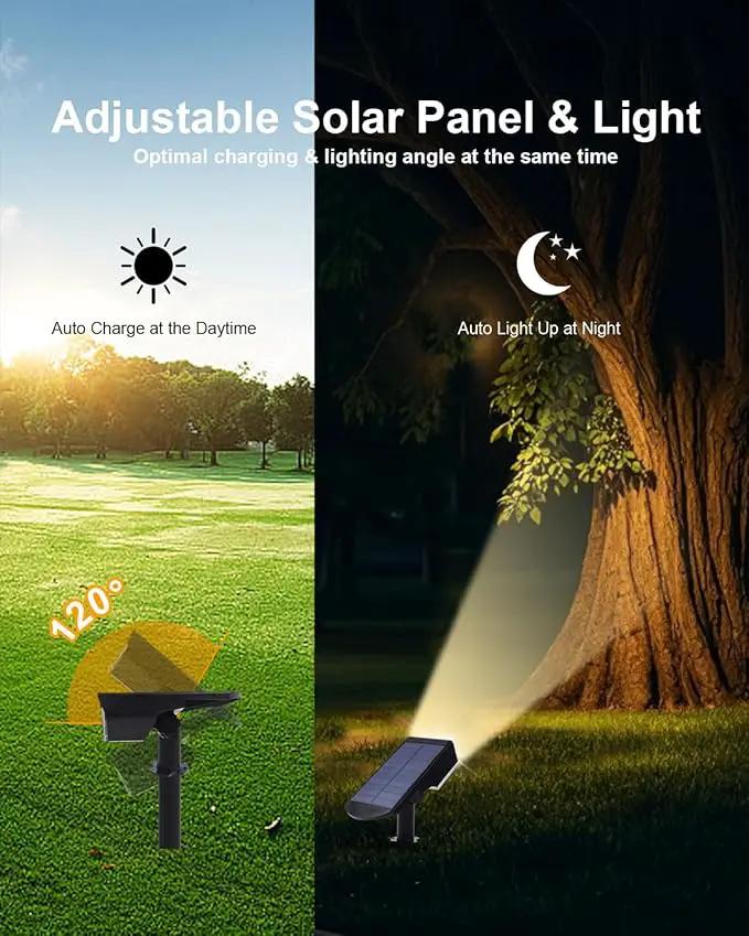 4 Pack Solar Powered Outdoor Spot Lights Outside Waterproof 20 LEDs Landscape Spotlights Dusk to Dawn for House Yard Tree, Plants, Walls, Path, Garden, Statues, Superior Accent Lamp Warm White by GreenHaven Gardens